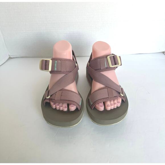 Merrell Comfort Pink Leather Buckle Strap Casual Sporty Slide Sandals Sz 7 - Picture 4 of 13